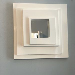 West Elm 10x10" white square wall mirror. $19